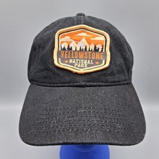 Yellowstone National Park Black Adjustable Strap Back Baseball Hat Cap