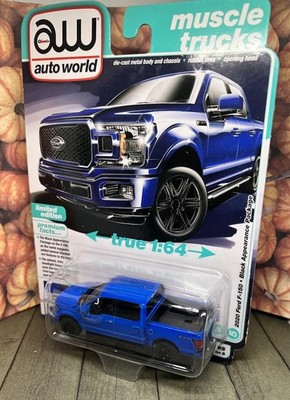 Auto World 1:64 Car 2020 Ford F-150 Black Appearance Package Blue Version B