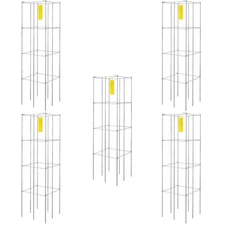 Tomato Cages Plant Support Cage 5Pack Square Steel 3.8FT Silver for Garden