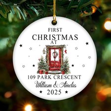 Our New Home Christmas Ornament 2025, Personalized Glass Keepsake