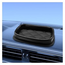 Car Dashboard Storage Tray, Multifunctional Leather Auto Center Console Solid