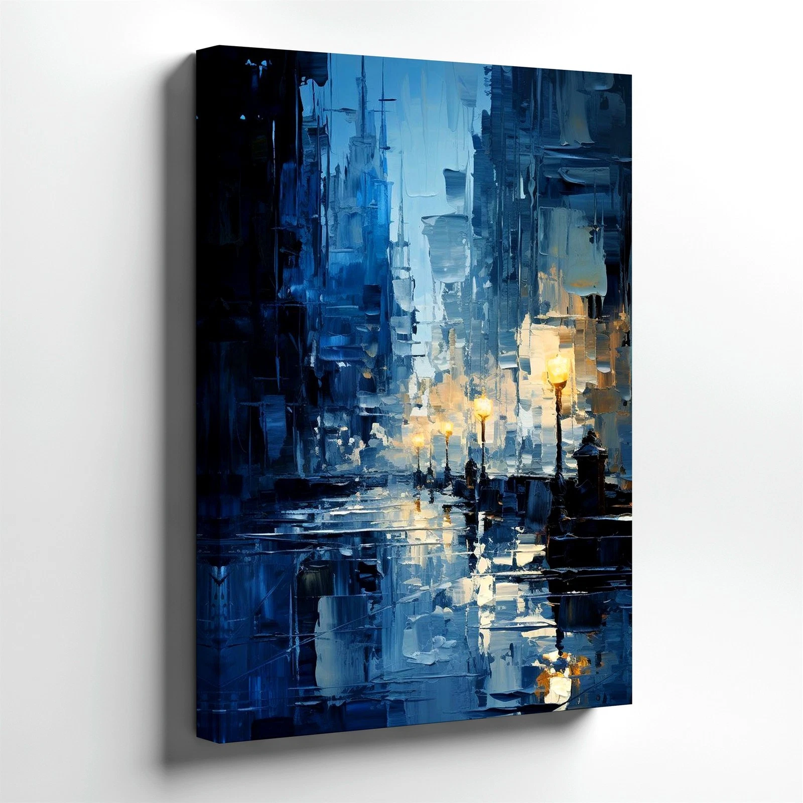 Wall Art Abstract Cityscape Canvas Print Neon Urban Street Rain Reflection Decor
Opens in a new wind