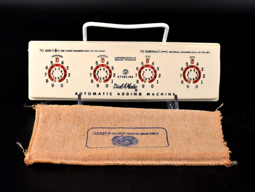 VTG Sterling 565 Dial-A-Matic Manual Adding Machine w/Fabric Pouch READ