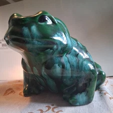 VTG Large Arnels Ceramic Frog Toad Green Spotted Garden Figurine MCM 5" x 8" x5"