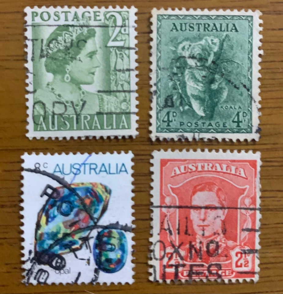 Лот марок королевы Австралии — классические 4d Scott 318 — винтажная коллекция Елизаветы - Изображение 4 из 4