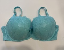 Torrid Curve 360 Back Smoothing Pushup T-shirt Turquoise Lace Underwire Bra 40D