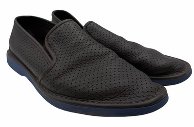 Pollini Perforated Leather Casual Loafers Brown Size EU 40 | US 7
