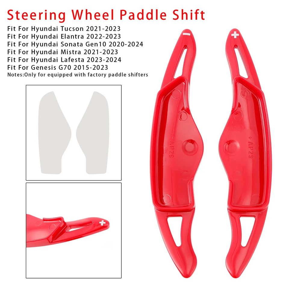 RED Steering Wheel Paddle Shifter Extension For Hyundai Tucson Elantra  Red Foto 2 de 4