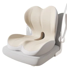 Memory Foam Seat Cushion w/Lumbar Support Pillow for Back & Sciatica Pain Relief