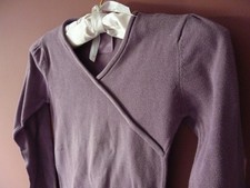 Pull cache coeur fille Gemo 6 ans violet TBE