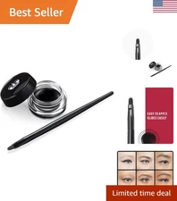 Rich Black Waterproof Gel Eyeliner - Precision Brush, 0.085oz for Flawless Looks
