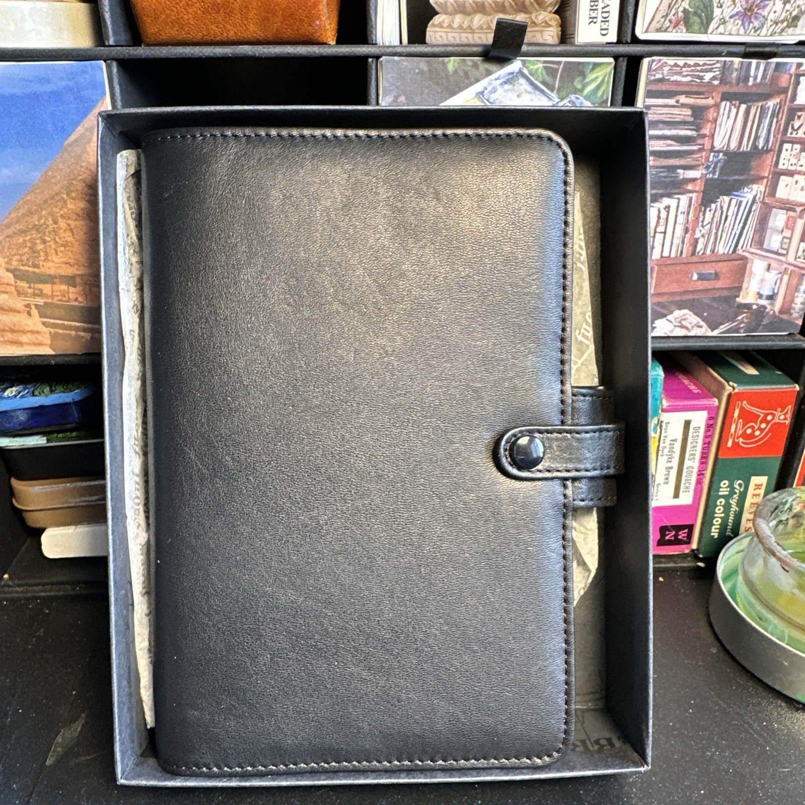 Vintage Filofax Personal Portland Grand Real Leather fresh boxed unused 1999