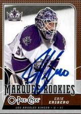 Erik Ersberg Signed 2008-09 O-Pee-Chee Rookie card Los Angeles Kings. rookie card picture