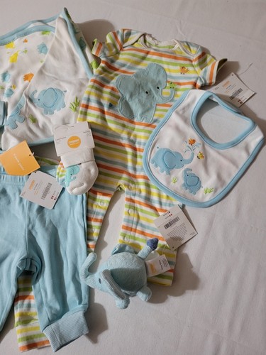 Gymboree Brand New Baby Elephant Parade Blanket Rattle Outfits Pants NWT 0-3 Lot - Picture 4 of 6