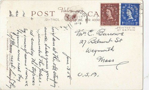 RPPC The Landing Stage Liverpool UK Boats Ship Valentine's Posted Liverpool 1958 - Picture 2 of 2