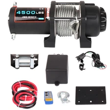 Electric Winch Towing Truck Steel Wire Rope Off Road ATV UTV 12V 4500LBS