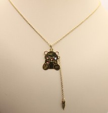 COLLANA COCCOLOTTO ORSACCHIOTTO CON BIBERON SMALTATO MM 19X25 CM 40 DORATA EXPLO