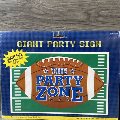 Football The Party Zone Sign Giant Tailgate Party Birthday Over 6ft Photo Scene