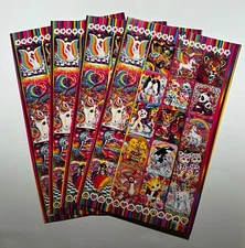 LISA FRANK 4 Large Sheets Swan Dolphin Penguin Aliens Tiger Panda Stickers!