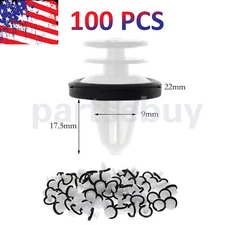 Hole Car Plastic Rivet Door Trim Retainer Clip White For Honda Mitsubishi 100Pcs