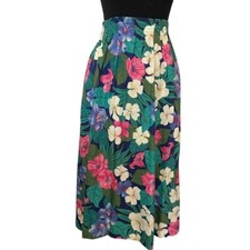 VTG 80's Alfred Dunner Petite 16 USA Elastic Waist Floral Skirt Grandma Cottage