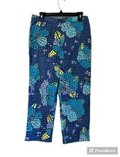 Lilly Pulitzer Vintage Crop Straight Leg Pants Women  s 10 Stained Glass Vacation