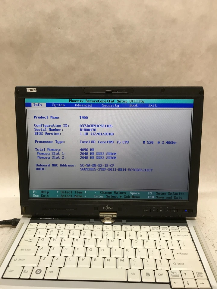 Fujitsu LifeBook T900 13.3" Intel i5-520M 2.4GHz 4GB RAM NO HDD/OS NO BATT - DW - Image 2 of 4