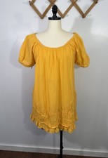 Free People Anthropologie 100% Cotton Mini Dress Peasant Small