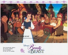 Disney 1992 St Vincent - Beauty and the Beast Miniature Sheet Nº4 - MNH