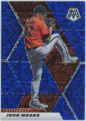 2021 Panini Mosaic John Means Quick Pitch Blue Prizm #/85 Orioles #131