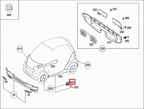 NEW GENUINE SMART FORTWO 451 SIDE SILL SQUARE RETAINING CLIPS 10 PCS A0009912098 - Bild 2 von 2