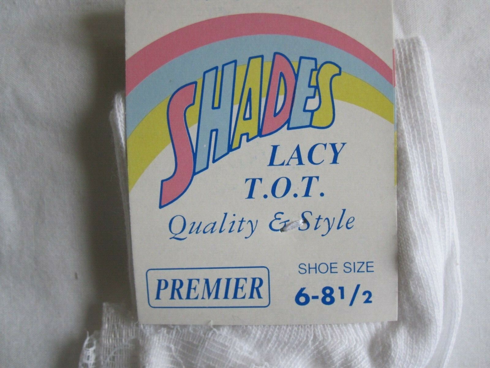 SAOLA NUOVO CON ETICHETTE 6 CALZE TOP PIZZO BIANCO "SHADES" BAMBINA TAGLIA 6 8 5 SPEDIZIONE GRATUITA SOLO NEL REGNO UNITO