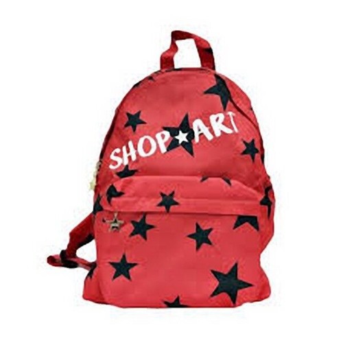 Zaino Shop Art stampato rosso con stelle nere | eBay