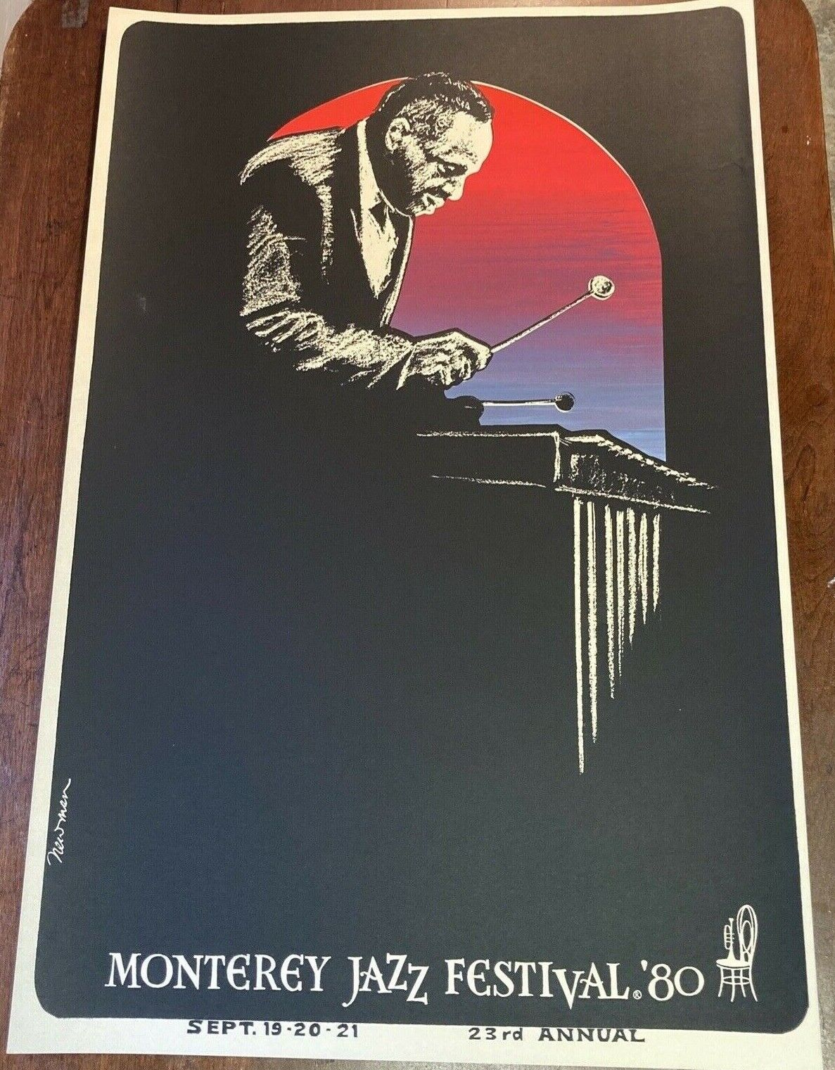 Monterrey Jazz Festival Poster Fresno Mall Mail order of Lionell Earl 1980 by Hampton N