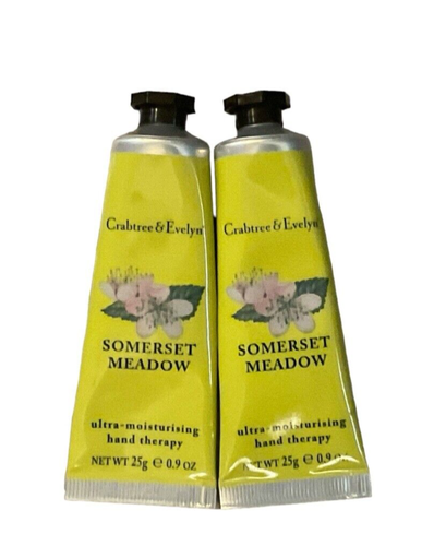 (2) Crabtree & Evelyn SOMERSET MEADOW Ultra Moisturizing Hand Therapy 0.9 oz