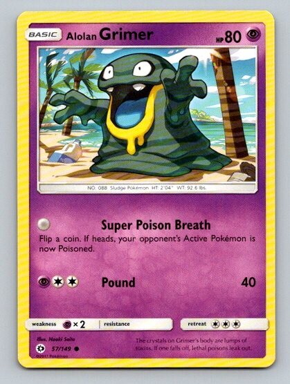 2017 Pokemon Card Sun & Moon Alolan Grimer 57/149