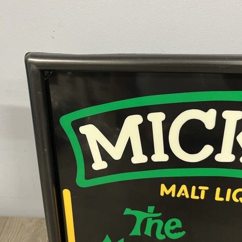 Neu NOS Vintage Mickeys Fine Malt Liquor The Mean grün beleuchtet Bier Schild - Bild 5 von 16
