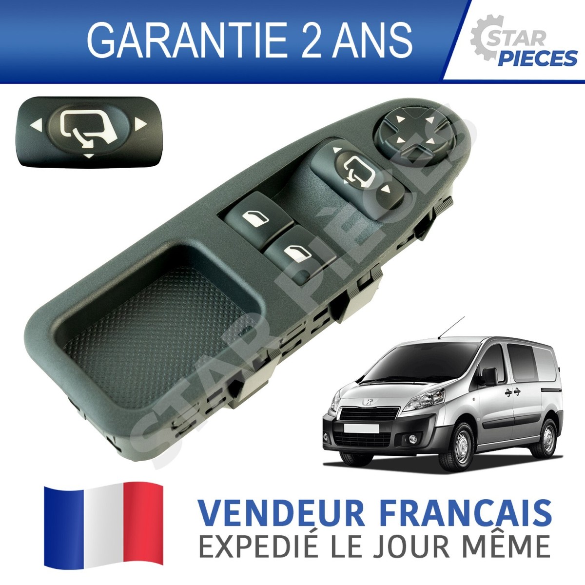 Lève-vitre Avant Gauche Expert Scudo Jumpy 1440161380,9221Z6 (07-16) Moteur Complet 6 Fiches - Auto - Foto 8