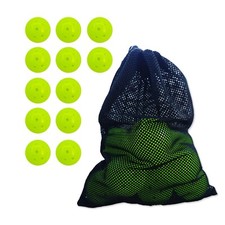 12 Pack Outdoor Pickleball Balls 40 Hole Durable Practice Training Balls w/ Bag