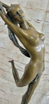 Art Déco Bronze Statue Hautfarben Schauspielerinn Tänzer Dekor Aldo Vitaleh Lrg