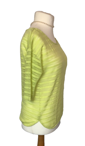 NEXT Yellow Pointelle 3/4 Sleeve Top 10 - Picture 4 of 7