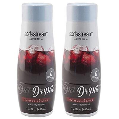 SodaStream Diet Dr Pete 14.8 Fl Oz Pack of 2 Flavored Drink Concentrate Zero Cal