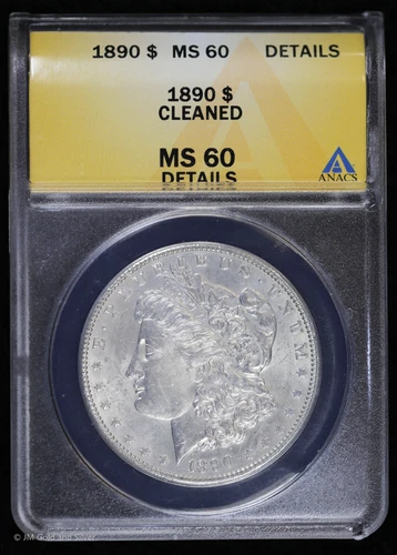 1890-P $1 Morgan Silver Dollar ANACS MS 60 Details | Uncirculated UNC