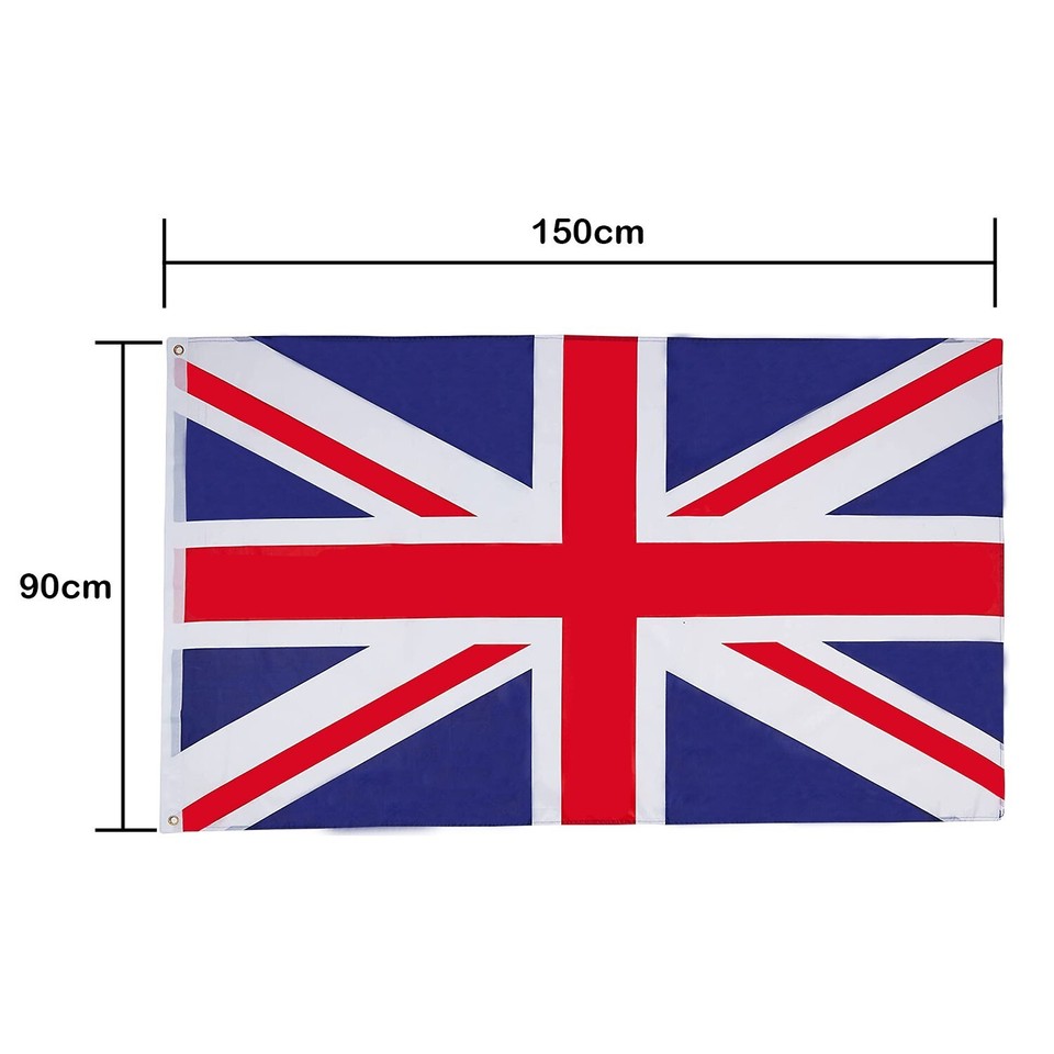 5X3FT Union Jack Large Flag High Quality Brass Eyelets Double - Foto 9