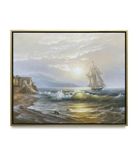 Hungryartist -Original Oil Painting of Oceam View on Canvas 20x24 Framed