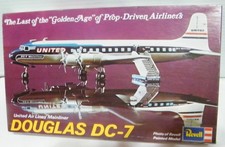 Vintage Revel United Air Lines' Mainliner Douglas DC-7 Model Kit Box 1974 H-168