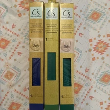 Lot Of 3 Crafter's Square Permanent Vinyl Paper 12" x 48"  Glossy