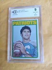 1972 Topps football Jim Plunkett rookie card graded 9