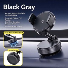 Magnetic Vacuum Car Phone Holder 360 Adjustable Suction Cup Mount