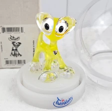 Twinklets Jax Swarovski Crystals Yellow Cat Like Alien Figure Ball New In Box